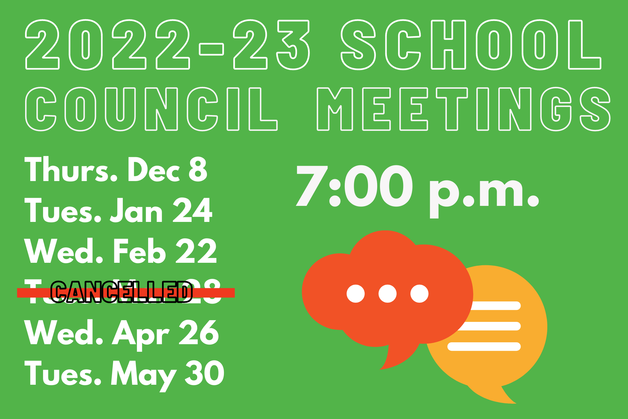 School council meeting dates kimberley school council